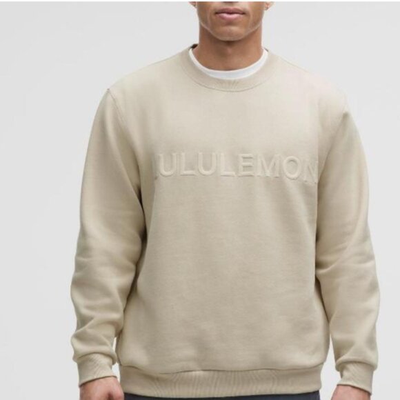 lululemon athletica Other - Lululemon Logo Steady State Pullover — Men’s Large, Cream/Tan, Cozy Sweatshirt